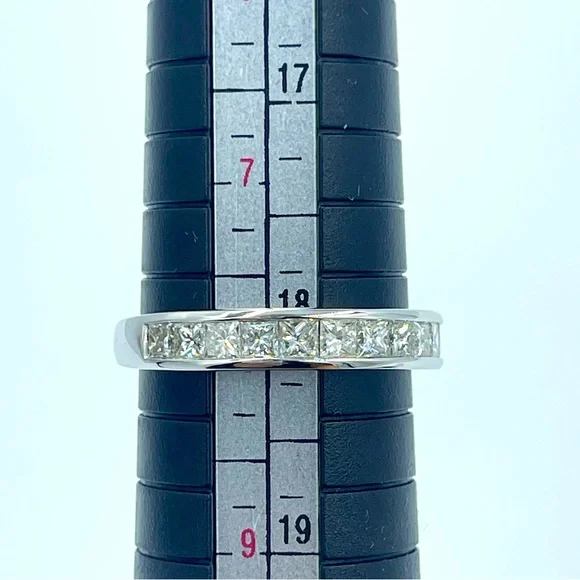 Affinity Diamonds 1 Carat Princess Cut Channel Set Ring 14k White Gold NIB